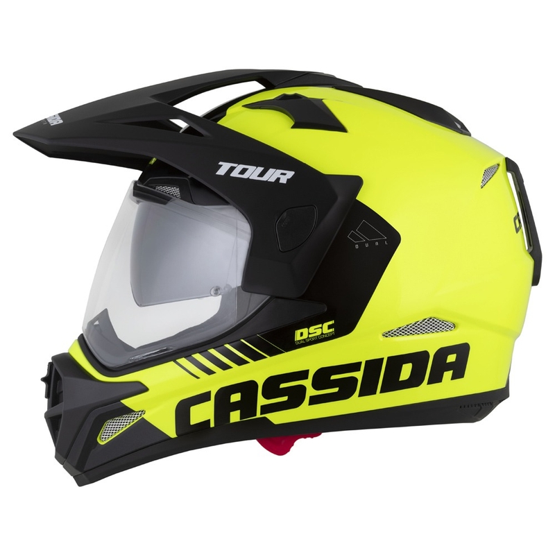 Enduro κράνος Cassida Tour 2.0 Dual fluo κίτρινο-μαύρο με μαύρο ματ γείσο