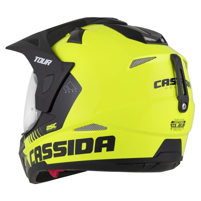 Enduro κράνος Cassida Tour 2.0 Dual fluo κίτρινο-μαύρο με μαύρο ματ γείσο