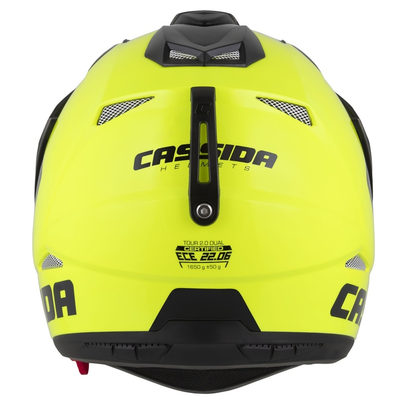 Enduro κράνος Cassida Tour 2.0 Dual fluo κίτρινο-μαύρο με μαύρο ματ γείσο