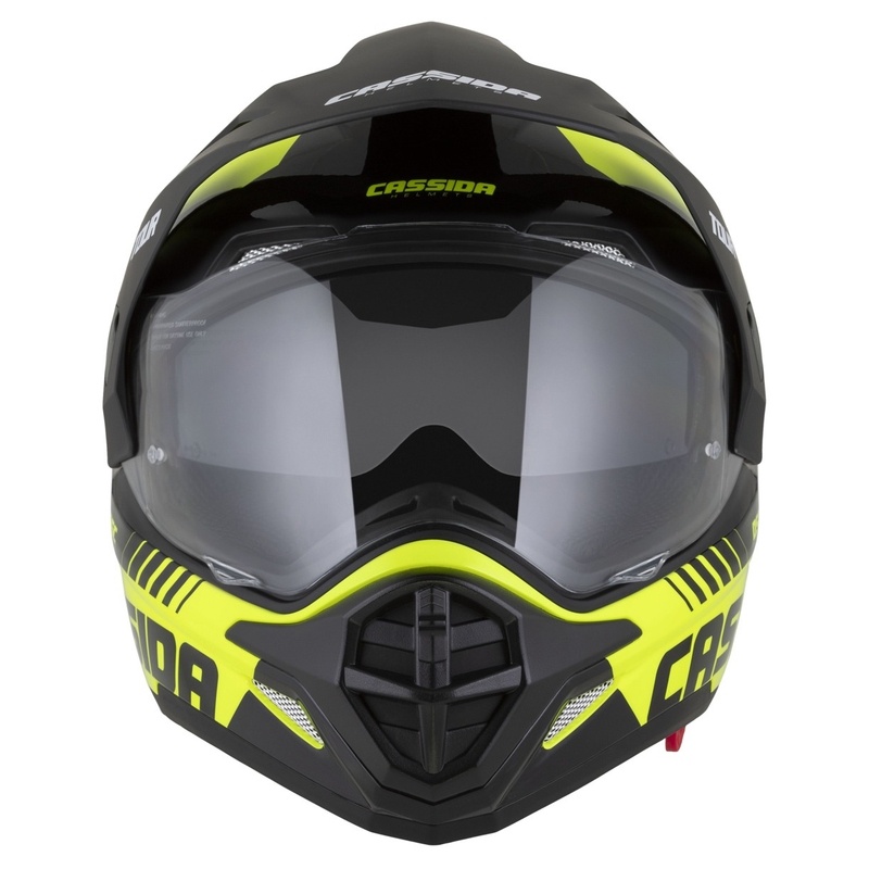 Enduro κράνος Cassida Tour 2.0 Dual fluo κίτρινο-μαύρο με μαύρο ματ γείσο