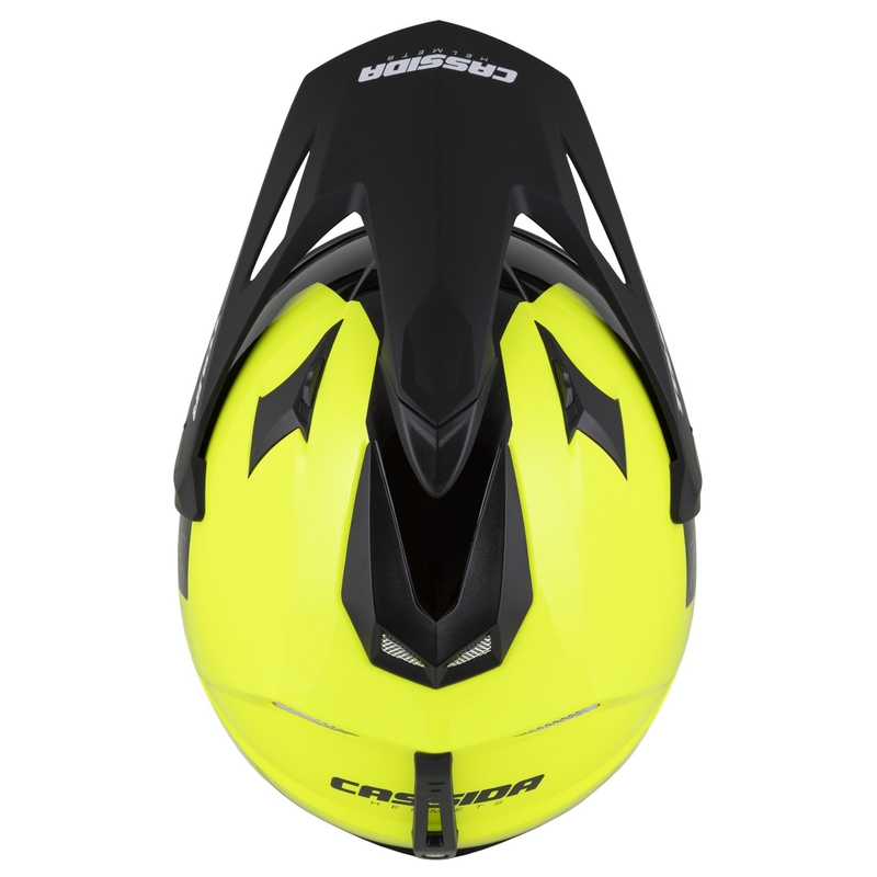 Enduro κράνος Cassida Tour 2.0 Dual fluo κίτρινο-μαύρο με μαύρο ματ γείσο