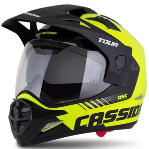 Enduro κράνος Cassida Tour 2.0 Dual fluo κίτρινο-μαύρο με μαύρο ματ γείσο
