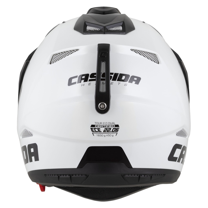 Enduro κράνος Cassida Tour 2.0 Dual λευκό-μαύρο με μαύρο ματ γείσο