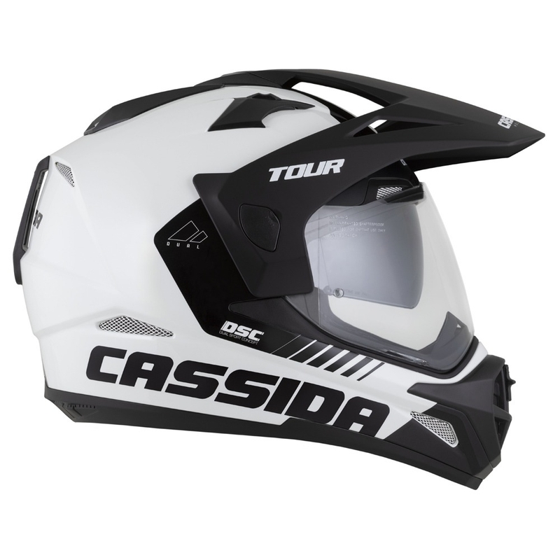 Enduro κράνος Cassida Tour 2.0 Dual λευκό-μαύρο με μαύρο ματ γείσο