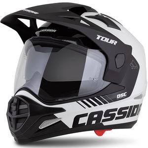 Enduro κράνος Cassida Tour 2.0 Dual λευκό-μαύρο με μαύρο ματ γείσο