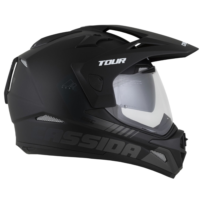 Enduro κράνος Cassida Tour 2.0 Dual ματ μαύρο-γκρι με μαύρο ματ γείσο