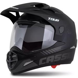 Enduro κράνος Cassida Tour 2.0 Dual ματ μαύρο-γκρι με μαύρο ματ γείσο