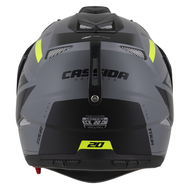 Enduro κράνος Cassida Tour 2.0 X-tra γκρι-fluo κίτρινο-μαύρο με μαύρο ματ γείσο