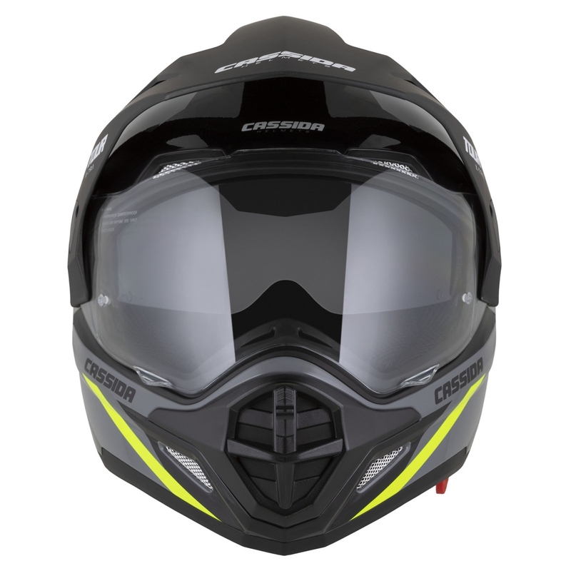 Enduro κράνος Cassida Tour 2.0 X-tra γκρι-fluo κίτρινο-μαύρο με μαύρο ματ γείσο