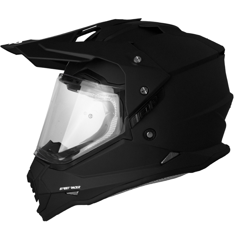 Enduro κράνος μοτοσικλέτας Street Racer Ignite μαύρο ματ