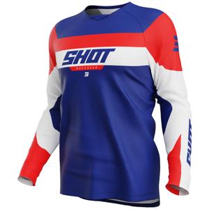 Παιδική φανέλα motocross Shot Draw League μπλε-κόκκινη