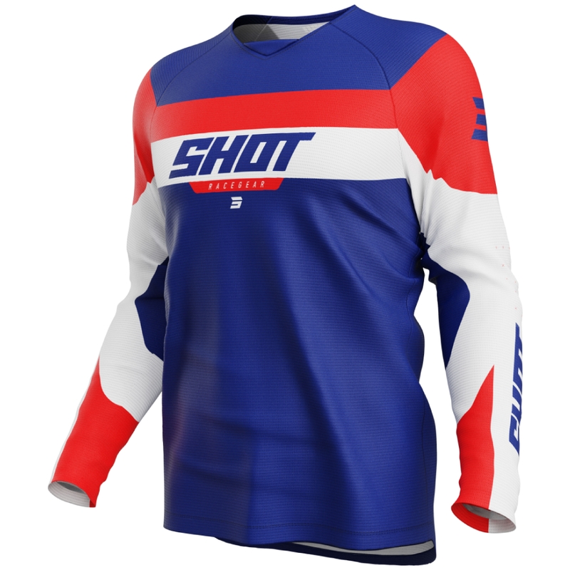 Παιδική φανέλα motocross Shot Draw League μπλε-κόκκινη