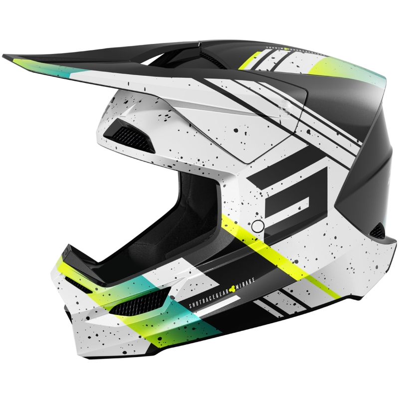 Κράνος Motocross Shot Furious Mirage μπλε-κίτρινο φλούο