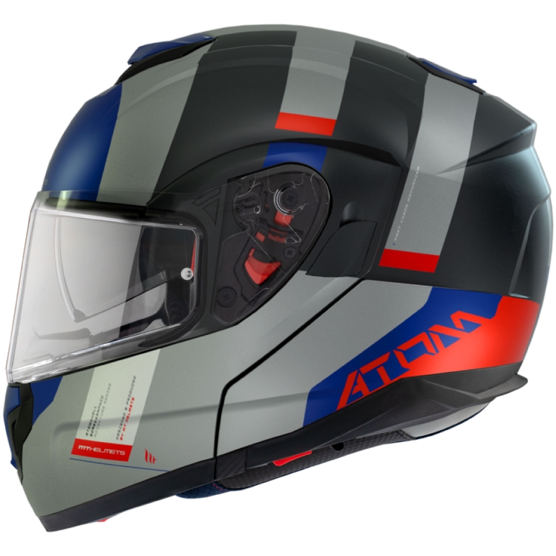 MT Atom SV Gorex C12 μαύρο-γκρι-μπλε-κόκκινο tip-up κράνος μοτοσικλέτας προσφορά