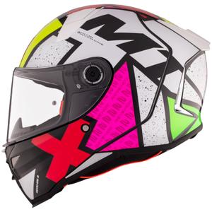 MT REVENGE 2 S Light CO ολοκληρωμένο κράνος μοτοσικλέτας γυαλιστερό λευκό-ροζ-κίτρινο