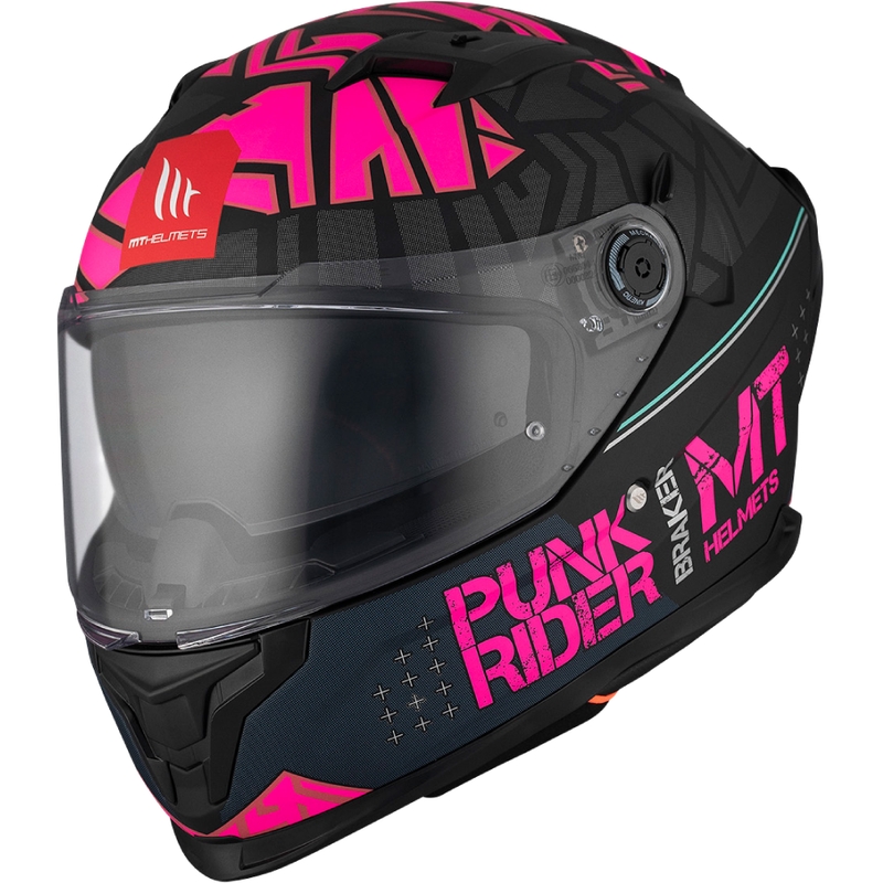 MT BRAKER SV PUNK RIDER B8 μαύρο και ροζ ολοκληρωμένο κράνος μοτοσικλέτας