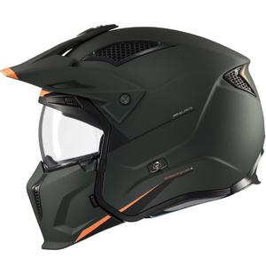 Ανοιχτό κράνος με μάσκα MT Streetfighter SV S Solid A6 ματ πράσινο