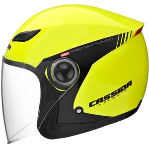 Cassida Reflex Safety ανοιχτό κράνος μοτοσικλέτας μαύρο-κίτρινο φλούο