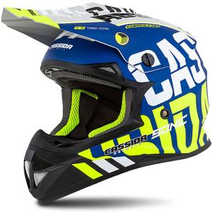 Κράνος Motocross Cassida Cross Cup Sonic fluo κίτρινο-μπλε ματ