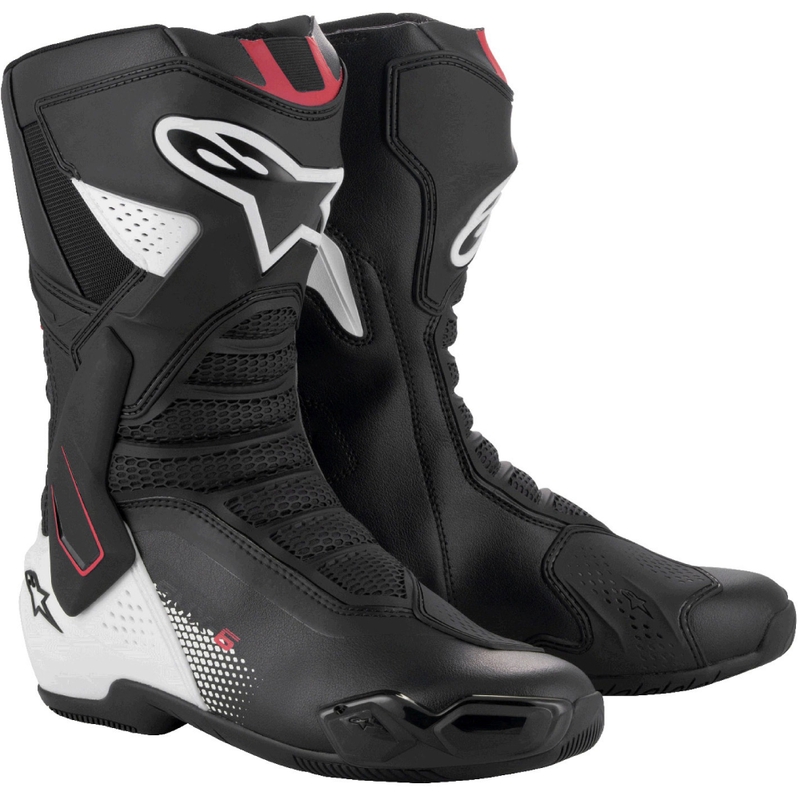 Alpinestars SMX-6 3 μαύρες-λευκές-κόκκινες μπότες μοτοσικλέτας