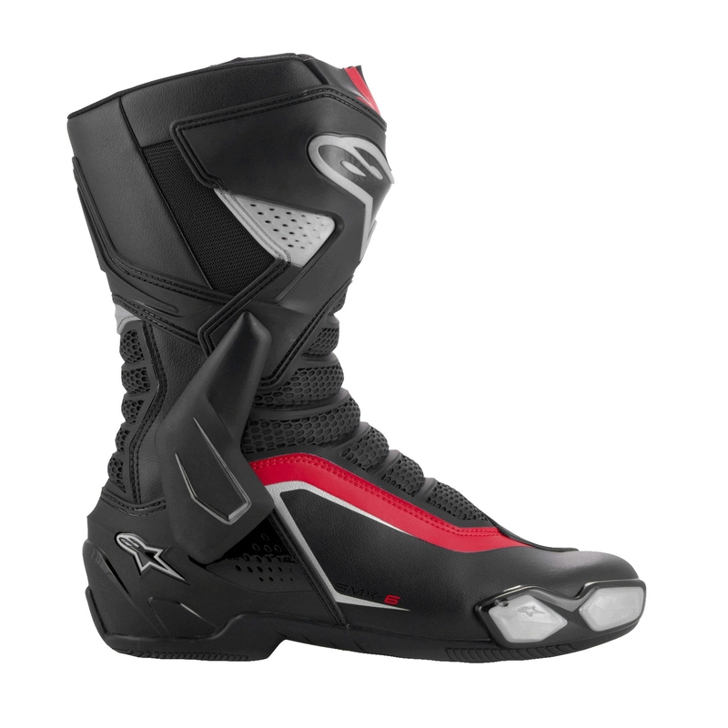 Alpinestars SMX-6 3 μαύρο-ασημί-κόκκινες μπότες μοτοσικλέτας