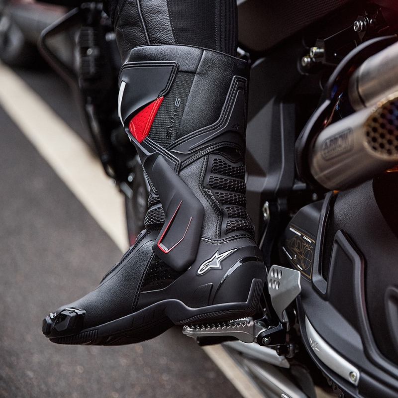 Alpinestars SMX-6 3 Drystar μαύρες και κόκκινες μπότες μοτοσικλέτας