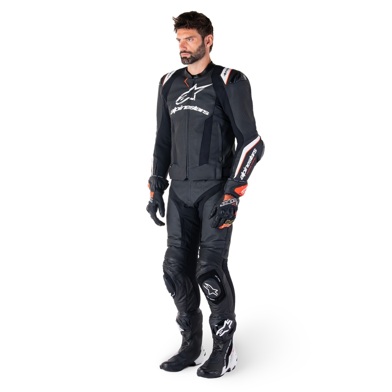 Alpinestars Missile 3 Ignition Μαύρο και λευκό δερμάτινο μπουφάν μοτοσικλέτας