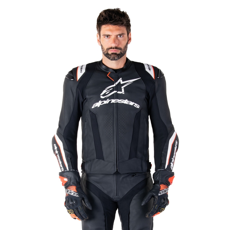 Alpinestars Missile 3 Ignition Μαύρο και λευκό δερμάτινο μπουφάν μοτοσικλέτας