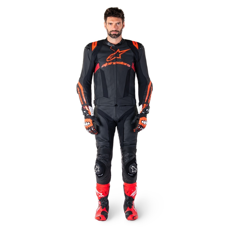 Alpinestars Missile 3 Ignition Black-Fluo Red-Dark Red Δερμάτινο μπουφάν μοτοσικλέτας