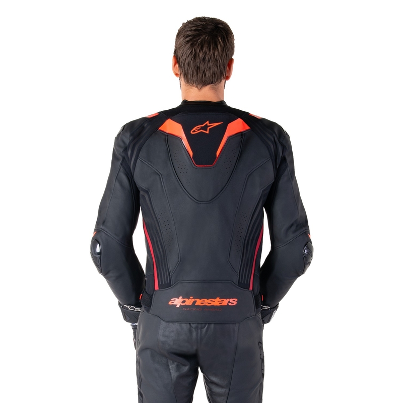 Alpinestars Missile 3 Ignition Black-Fluo Red-Dark Red Δερμάτινο μπουφάν μοτοσικλέτας