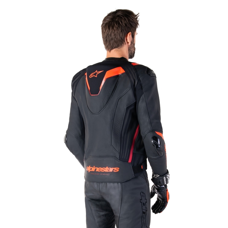 Alpinestars Missile 3 Ignition Black-Fluo Red-Dark Red Δερμάτινο μπουφάν μοτοσικλέτας