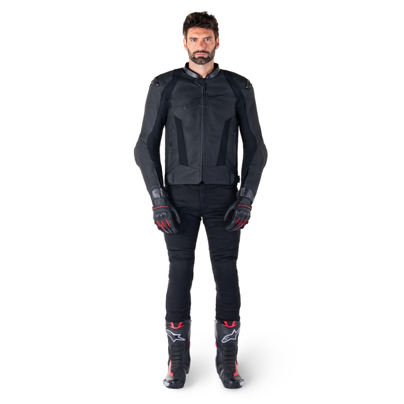 Alpinestars Missile 3 Μαύρο δερμάτινο μπουφάν μοτοσικλέτας