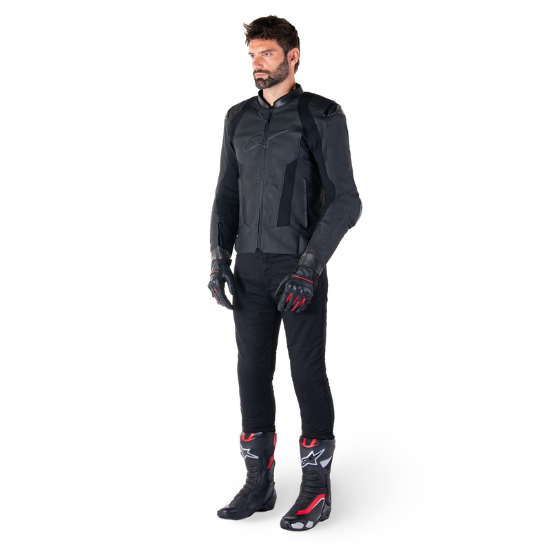 Alpinestars Missile 3 Μαύρο δερμάτινο μπουφάν μοτοσικλέτας