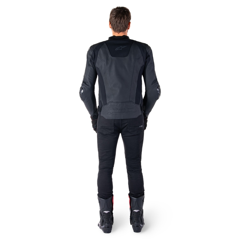 Alpinestars Missile 3 Μαύρο δερμάτινο μπουφάν μοτοσικλέτας