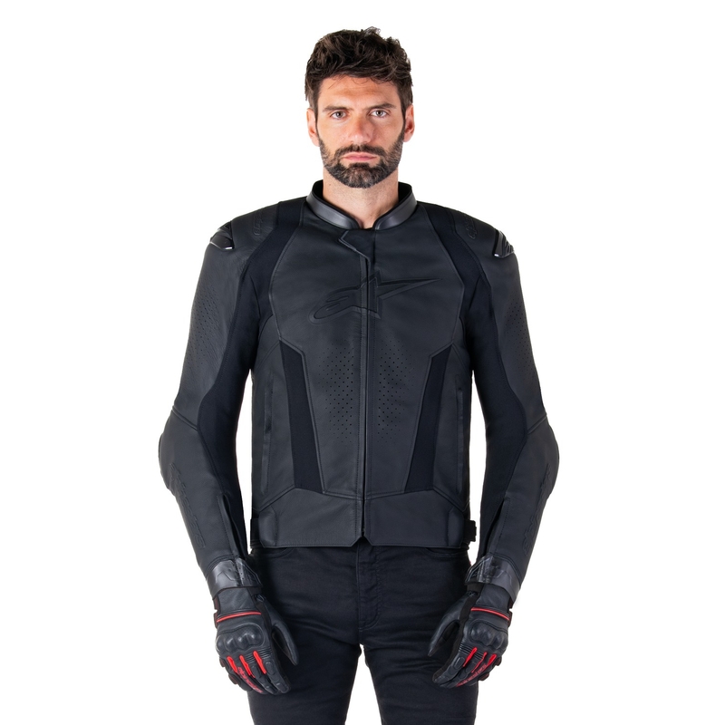 Alpinestars Missile 3 Μαύρο δερμάτινο μπουφάν μοτοσικλέτας