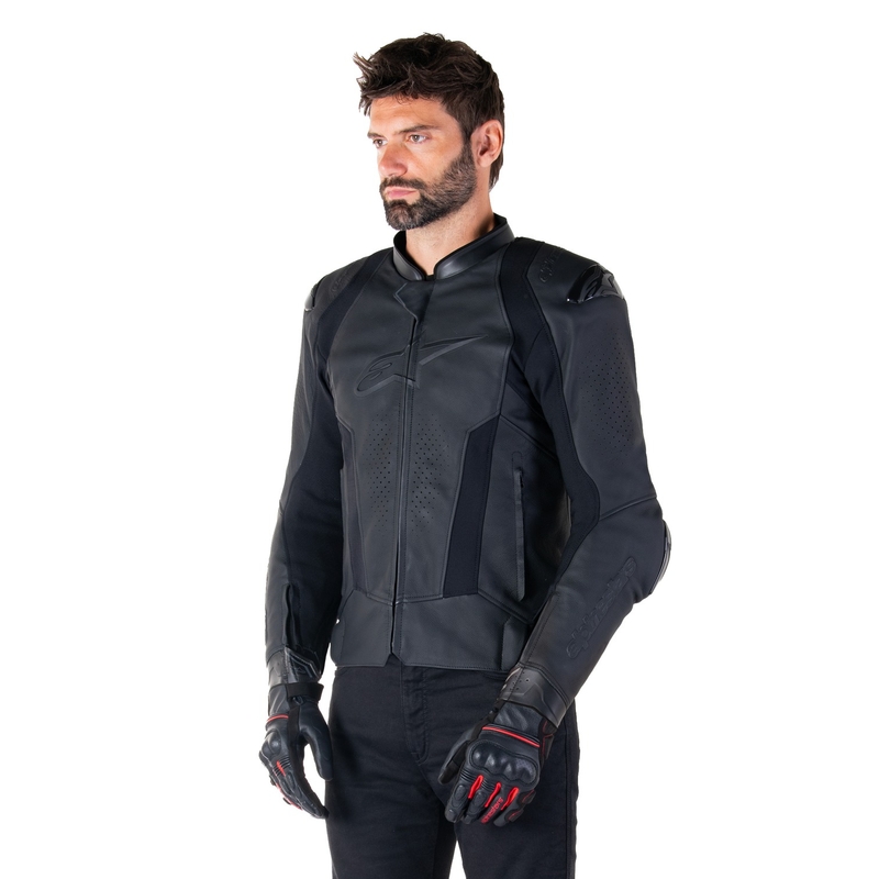 Alpinestars Missile 3 Μαύρο δερμάτινο μπουφάν μοτοσικλέτας