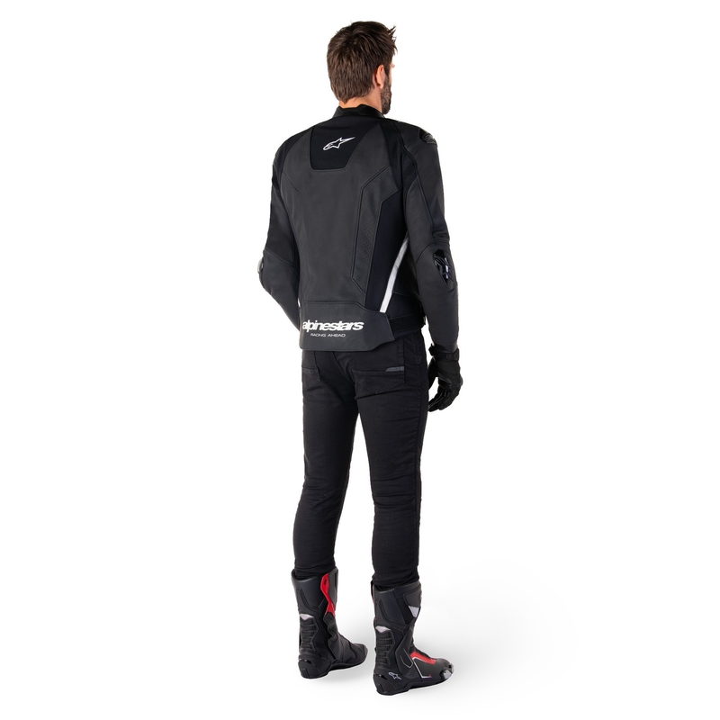 Alpinestars Missile 3 ασπρόμαυρο δερμάτινο μπουφάν μοτοσικλέτας