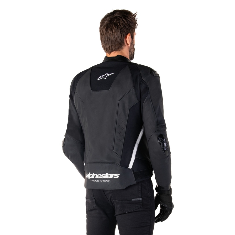 Alpinestars Missile 3 ασπρόμαυρο δερμάτινο μπουφάν μοτοσικλέτας
