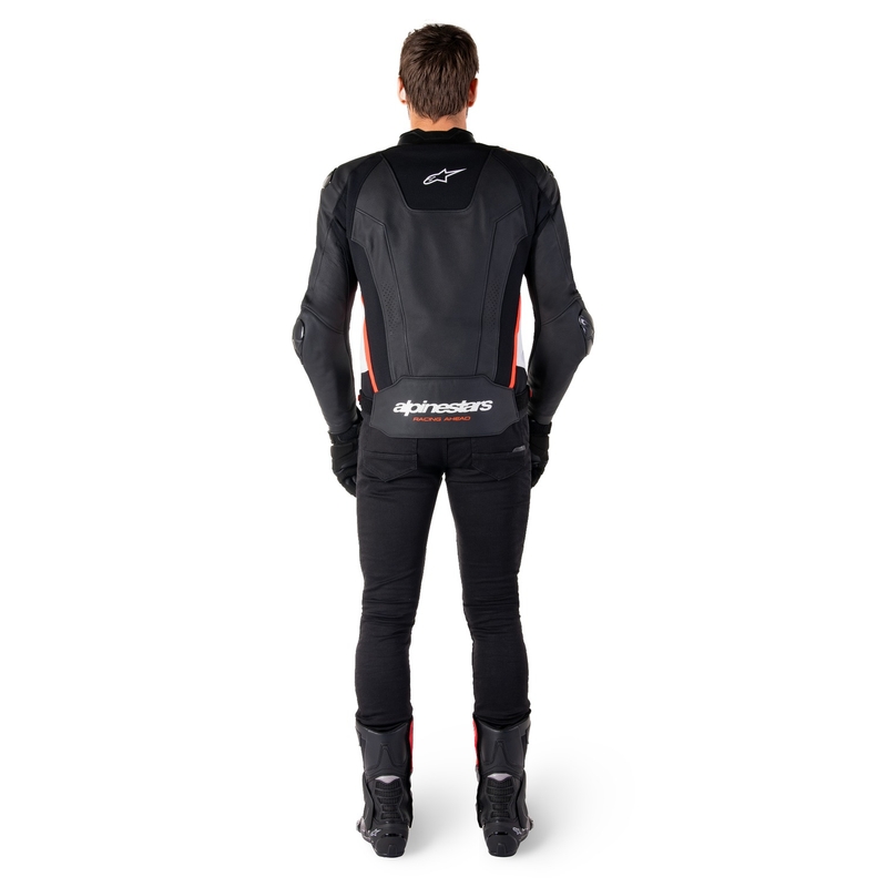 Alpinestars Missile 3 Μαύρο-Άσπρο-Κόκκινο δερμάτινο μπουφάν μοτοσικλέτας