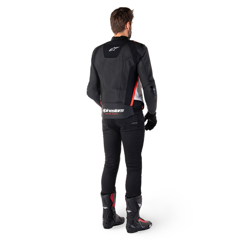 Alpinestars Missile 3 Μαύρο-Άσπρο-Κόκκινο δερμάτινο μπουφάν μοτοσικλέτας