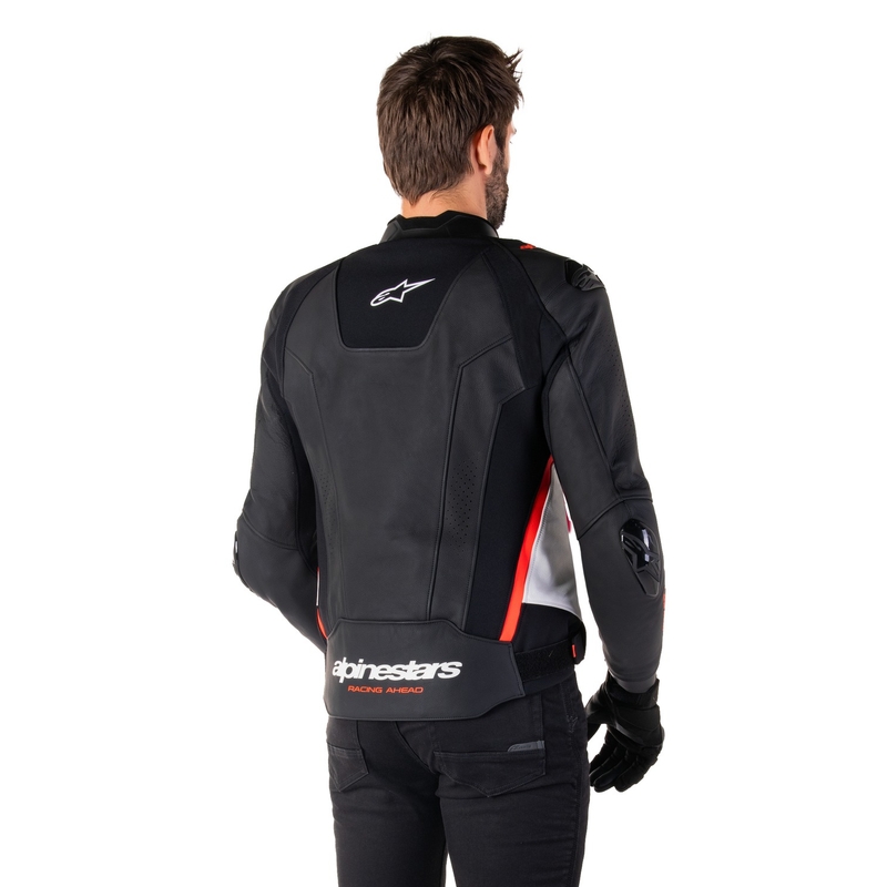 Alpinestars Missile 3 Μαύρο-Άσπρο-Κόκκινο δερμάτινο μπουφάν μοτοσικλέτας