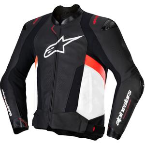 Alpinestars Missile 3 Μαύρο-Άσπρο-Κόκκινο δερμάτινο μπουφάν μοτοσικλέτας