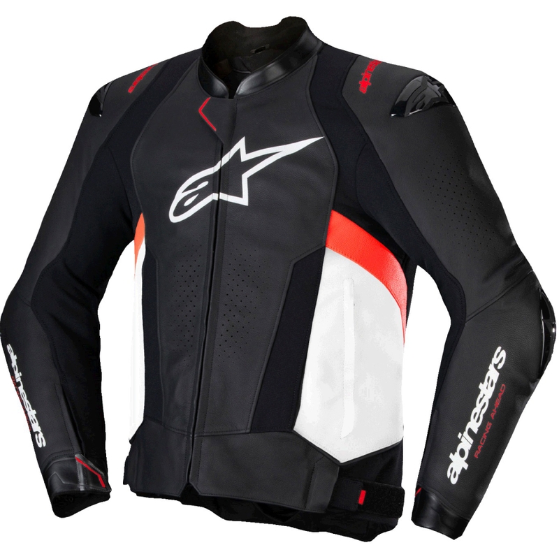 Alpinestars Missile 3 Μαύρο-Άσπρο-Κόκκινο δερμάτινο μπουφάν μοτοσικλέτας