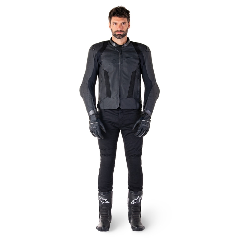 Alpinestars Missile 3 Airflow Μαύρο δερμάτινο μπουφάν μοτοσικλέτας