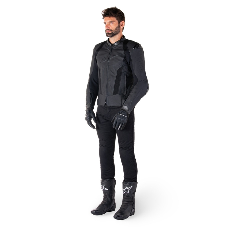 Alpinestars Missile 3 Airflow Μαύρο δερμάτινο μπουφάν μοτοσικλέτας