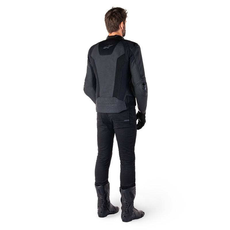 Alpinestars Missile 3 Airflow Μαύρο δερμάτινο μπουφάν μοτοσικλέτας