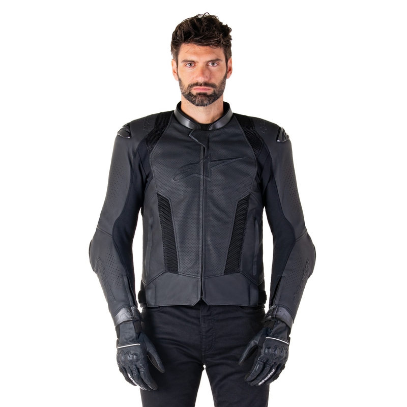 Alpinestars Missile 3 Airflow Μαύρο δερμάτινο μπουφάν μοτοσικλέτας