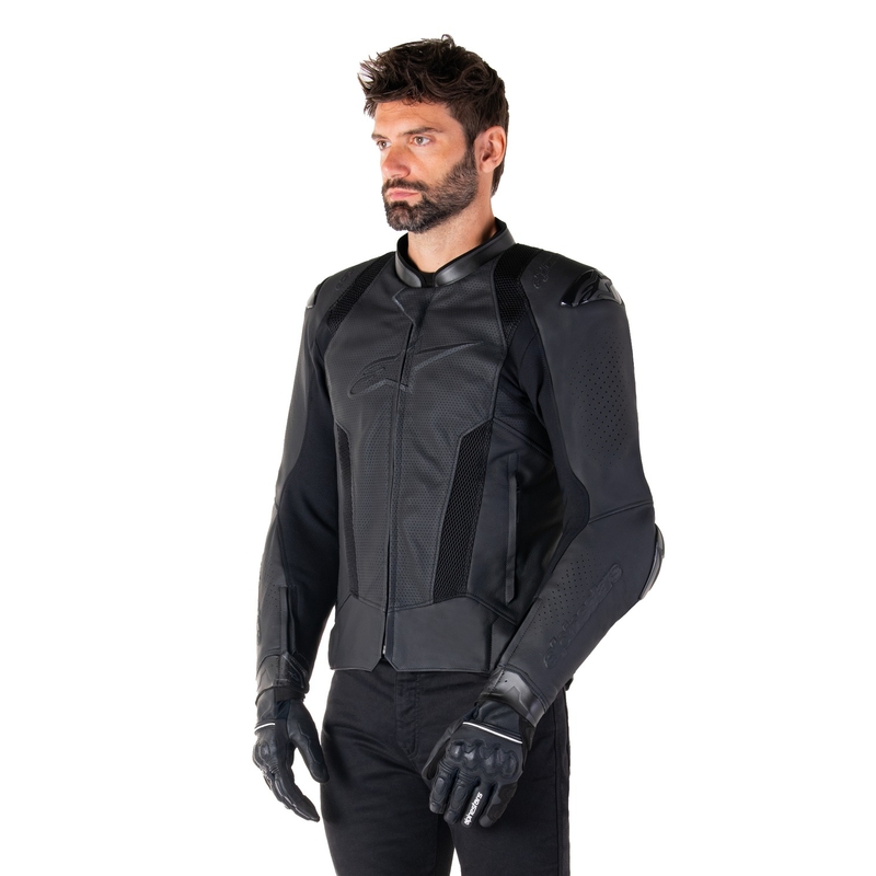Alpinestars Missile 3 Airflow Μαύρο δερμάτινο μπουφάν μοτοσικλέτας