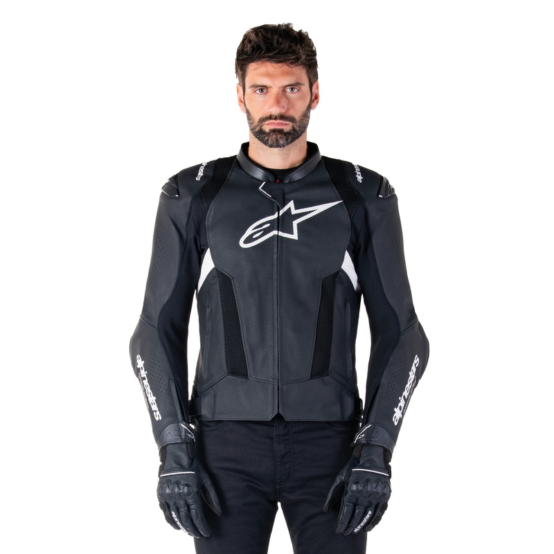 Alpinestars Missile 3 Airflow Μαύρο και λευκό δερμάτινο μπουφάν μοτοσικλέτας