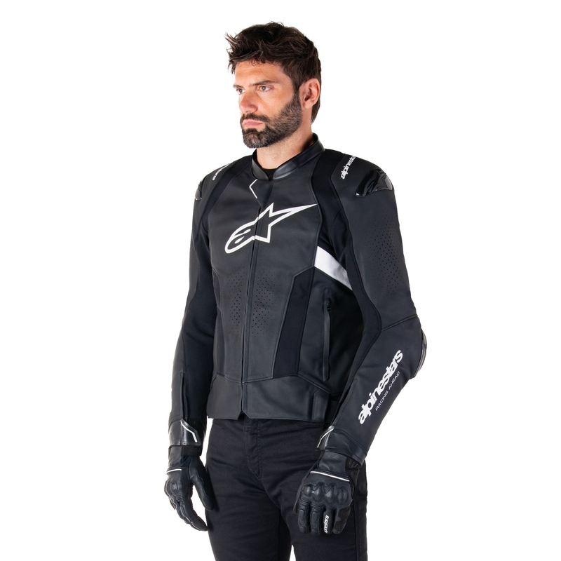 Alpinestars Missile 3 Airflow Μαύρο και λευκό δερμάτινο μπουφάν μοτοσικλέτας